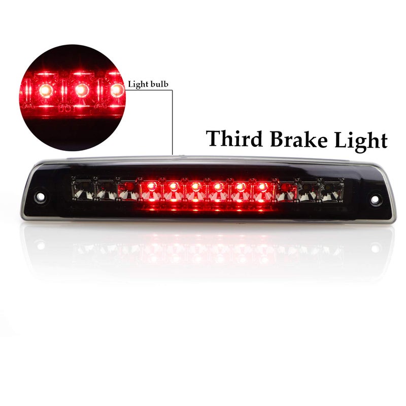 ILONPA Black Housing Smoke Lens LED 3rd Brake Light Cargo Light High Mount Stop Brake Light for 1994-2001 Dodge Ram 1500 2500 3500 - Image 4